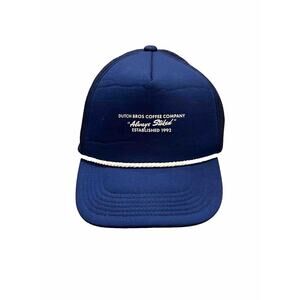 Dutch Bros Mens Blue Always Stoked Mesh Adjustable Rope Trucker Hat Cap EST 1992